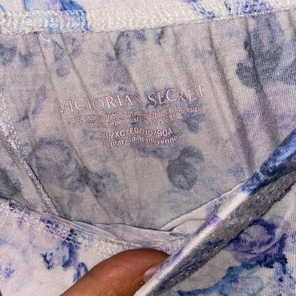 Victoria's Secret Blue Floral Stretch Modal Sleepwear Pajama Set Women's Size XL - Picture 4 of 10
